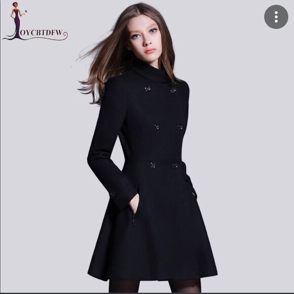 Alpine Swiss Jackets & Blazers - Double breasted button up pea coat